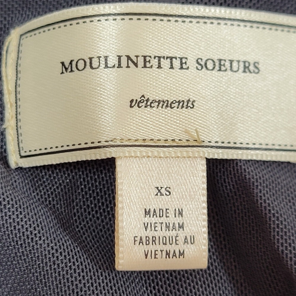 Moulinette Soeurs Women's Ruched Jersey Knit Dress Size XS Charcoal Gray - Picture 4 of 6